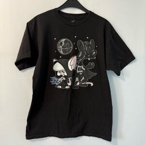 Pinky and the Brain Graphic T-shirt Women Size M Crew Neck Short Sleeve